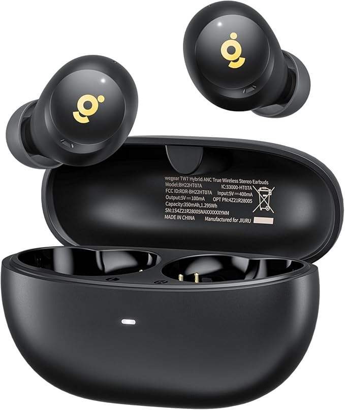 wegear Hybrid Active Noise Cancelling Wireless Earbuds, in Ear Bluetooth 5.4 True Wireless Earphones 6 Mic for AI Clear Ca...