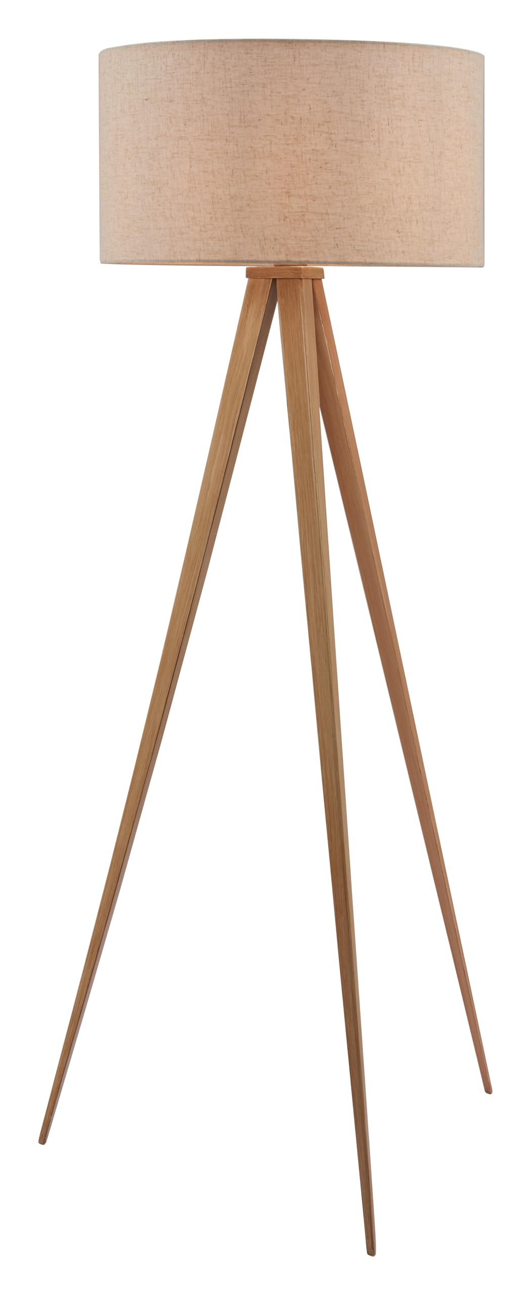 Zuo Imperial Floor Lamp, Modern Style, Beige & Natural, PVC, 23in W x 23in D x 58.9in H, Model 56183