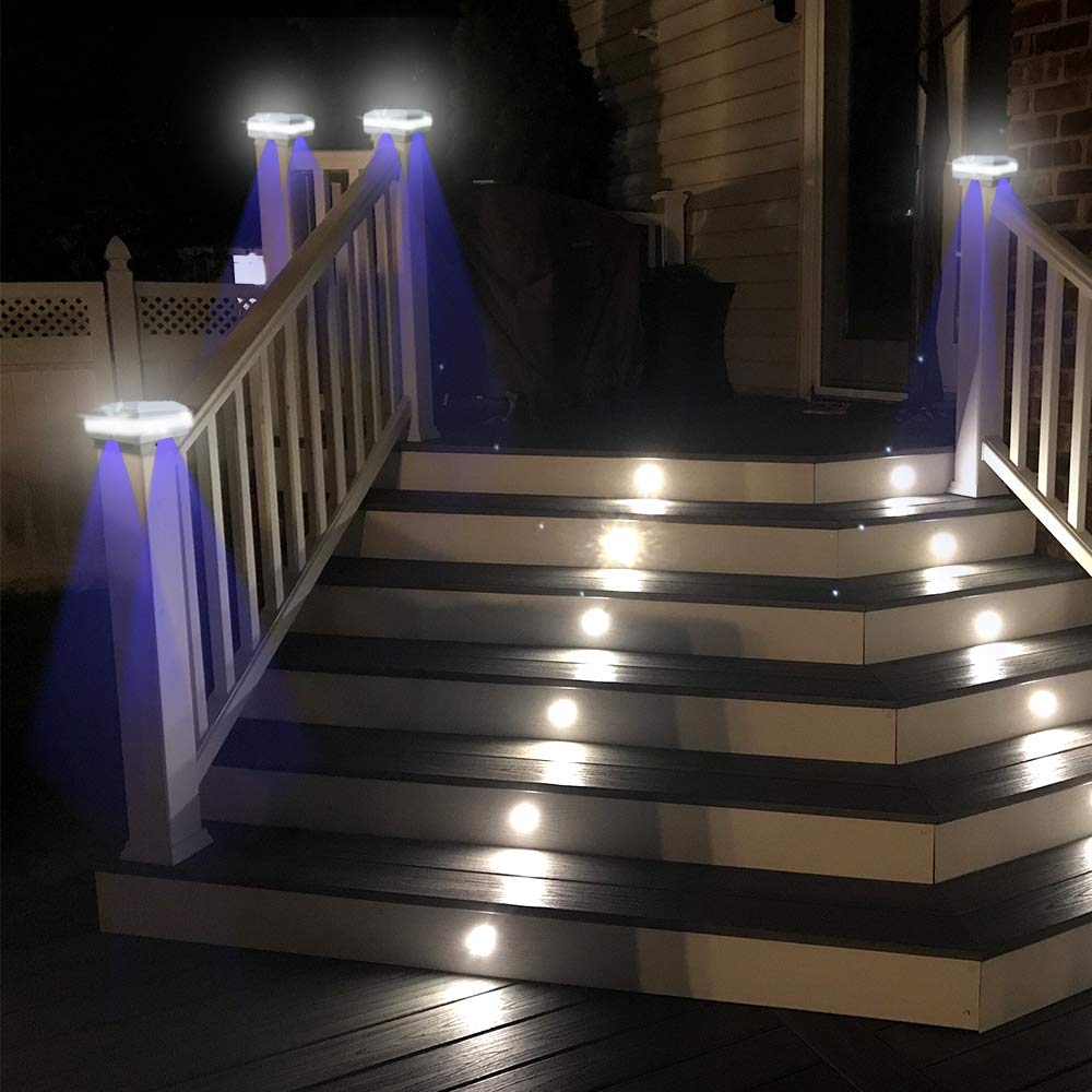 Indarun Solar Post Lights - 52 Leds, 160 Lm, Ip65 Waterproof, Fits 4X4/5X5/6X6 Posts, White, Model Ws142W