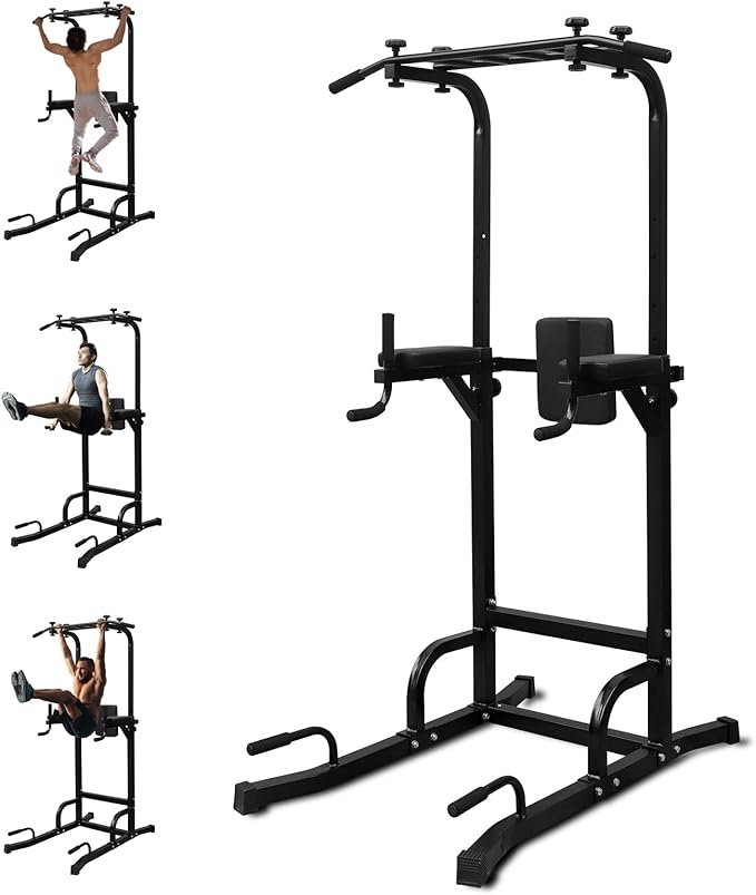 LSKSSNG Power Tower Dip Station Pull Up Bar for Home Office Gym, Multi-Function Workout Dip Station Power Tower for Full B...