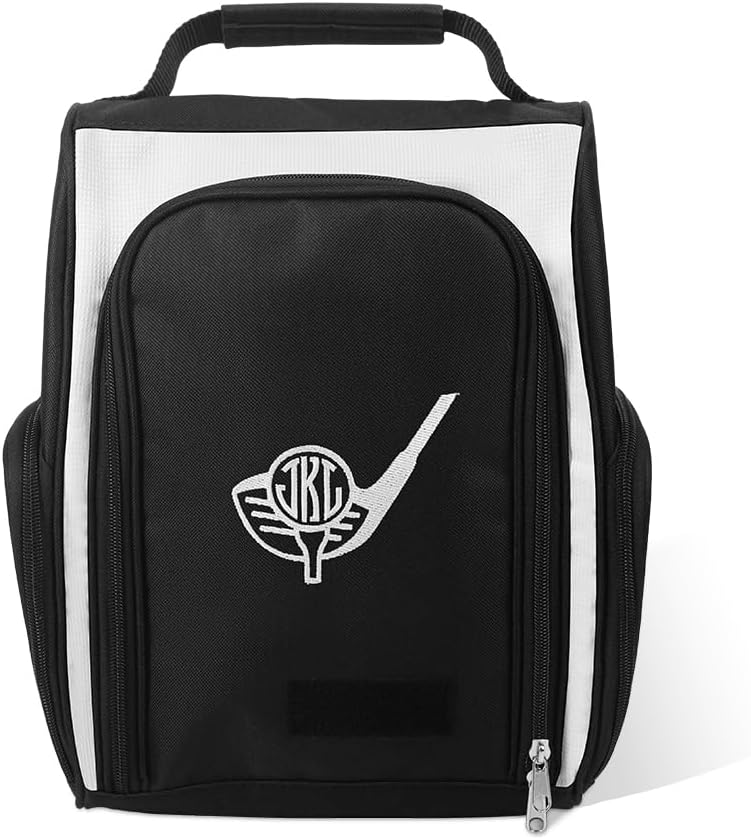 Personalized Golf Shoe Bag, Custom 10 Colors Embroidered Name and Pattern Golf Shoe Carrier Bag with Carrier Handle Father's Day Gift