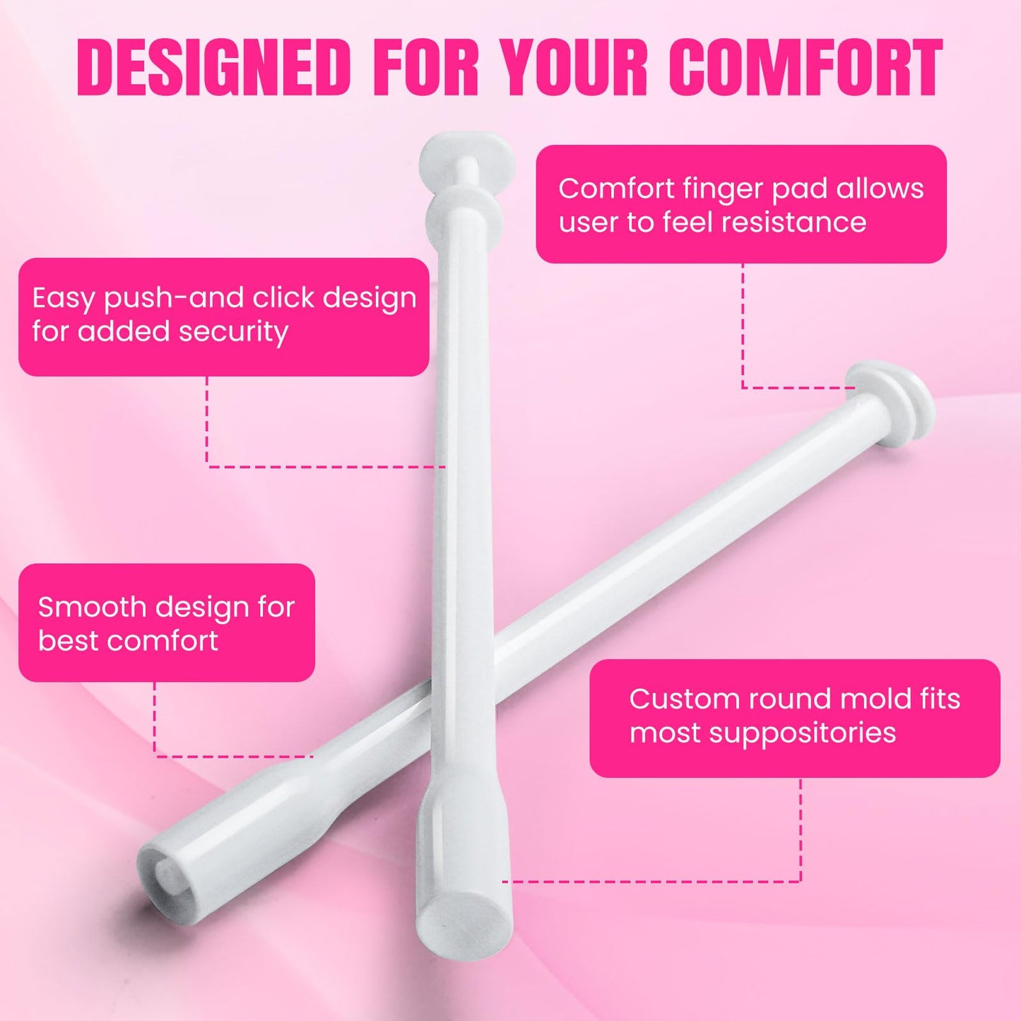 TENKAIWICK 30 Pack Disposable Vaginal Suppository Applicator for Women, Vaginal Applicator fits Size 0/00 Cap-Sules and Most Pills, Tablet Suppositories, Individually Wrapped