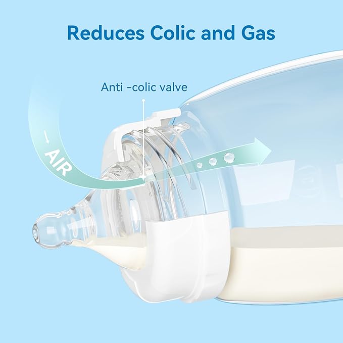 Bottle Nipples Slow Flow Nipple Level 1, 0m+, Compatible with Wide-Neck Baby Bottle, 9 Count
