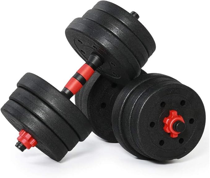YMGSCC 2pcs20kg Fitness Dumbbells Detachable Dumbbell Set Barbells Equipments Arm Muscle Trainer Household Exercise Supplies