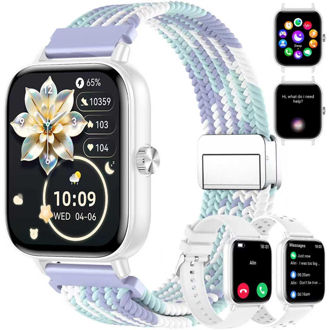 Smart Watch For Women Men, 1.83 Hd Touchscreen Smartwatch With Bluetooth Call/Make Calls, Ip68 Waterproof Fitness Tracker With