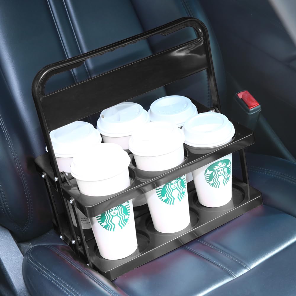 musbus Portable Drink Carrier Suitable for Food Delivery Drivers Accessories, Reusable Cup Holder Carrier with Handle,Perfect for Plastic Drink Holder take Out Cup Carriers for delivery