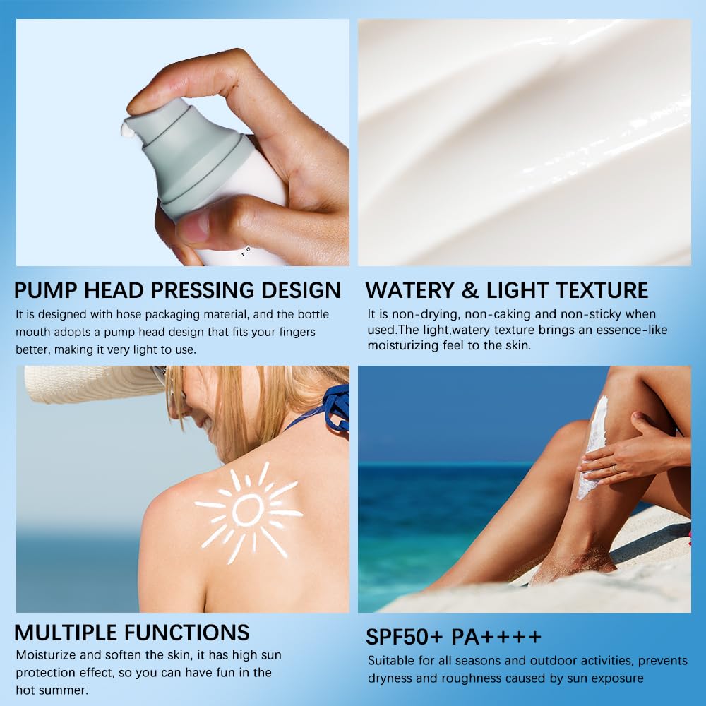 Centella Sunscreen SPF 50+,Face Sun Screen Long-Lasting Protection?Moisturizing Water Fit?? Refreshing &Non-Greasy??Lightweight?