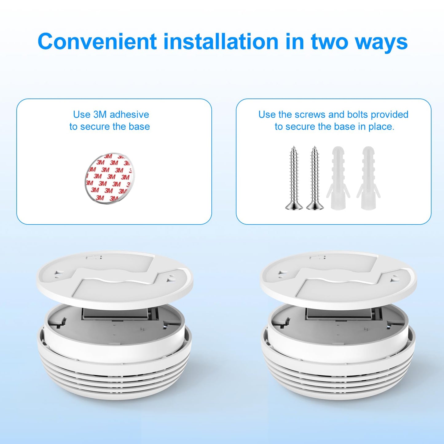 3 Pack Smoke Detector, Photoelectric Sensor Battery-powered Fire Smoke Alarm, LED warning light 85 dB alarm sound, low battery warning, mute and test buttons, suitable for living rooms, bedrooms, etc.