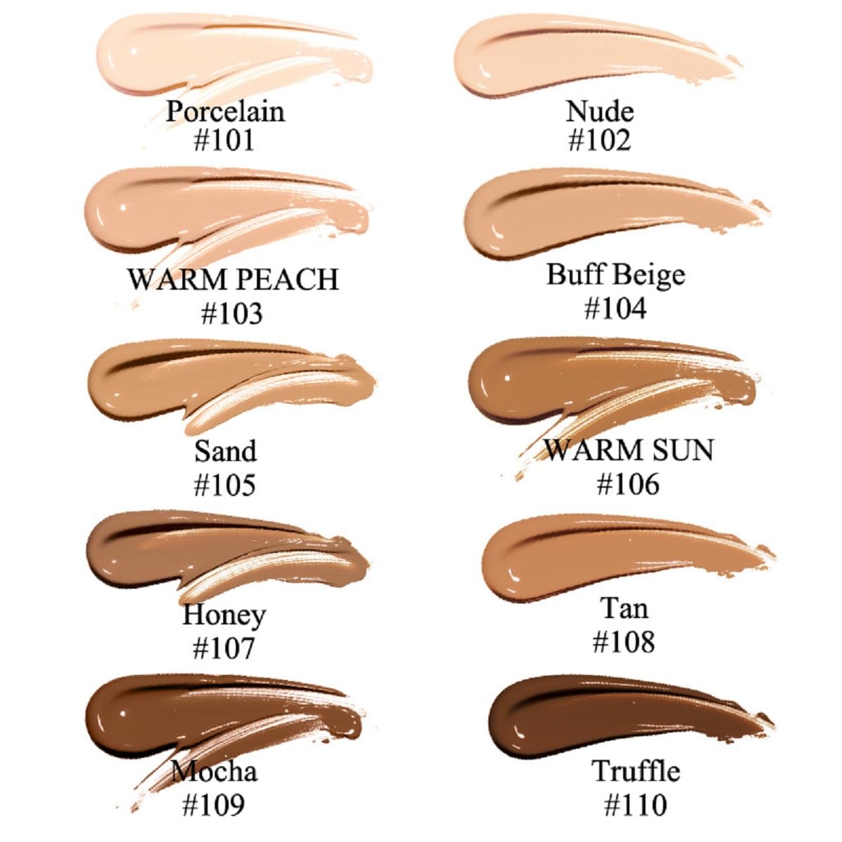 2 Pack PHOERA Foundation 102# Nude and 104# Buff Beige,Flawless Soft Matte Liquid Foundation 24 HR Oil Control Concealer Foundation Makeup.