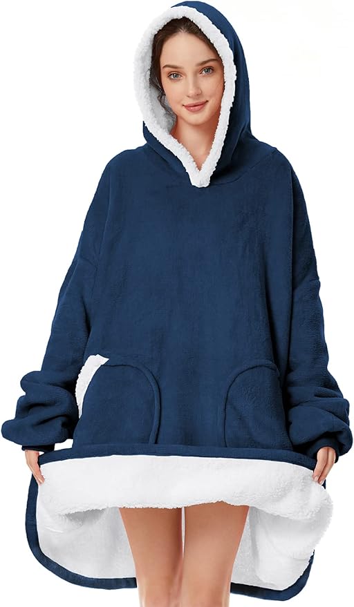 Century Star Wearable Blanket Hoodies for Women Men Sherpa Oversized Thick Cozy Fleece Soft Warm Adult Sweatshirt Hooded