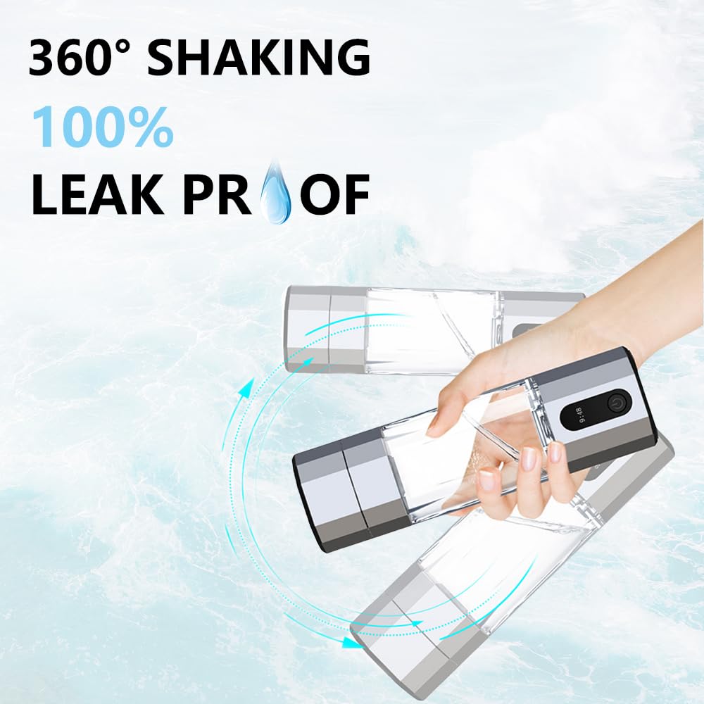 Hydrogen Water Bottle Generator - 10,000PPB/10ppm Portable Hydrogen Plastic 210ML Water Bottle Adaptor Advanced SPE/PEM Technology & 7 led Colors