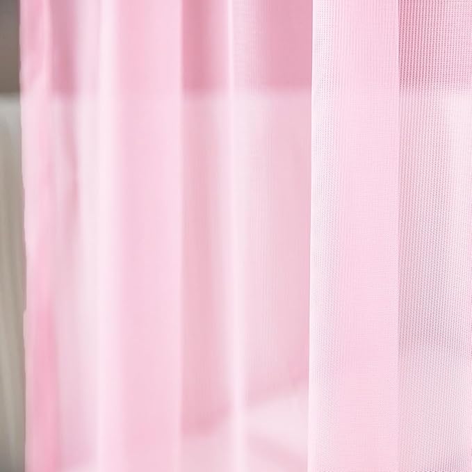 Akiky Bed Canopy Curtains for Girls Elegant Canopies Curtain Scarf with Light Great as Room Decor,Wedding decortion,Window Valance Curtain (Twin,Pink)