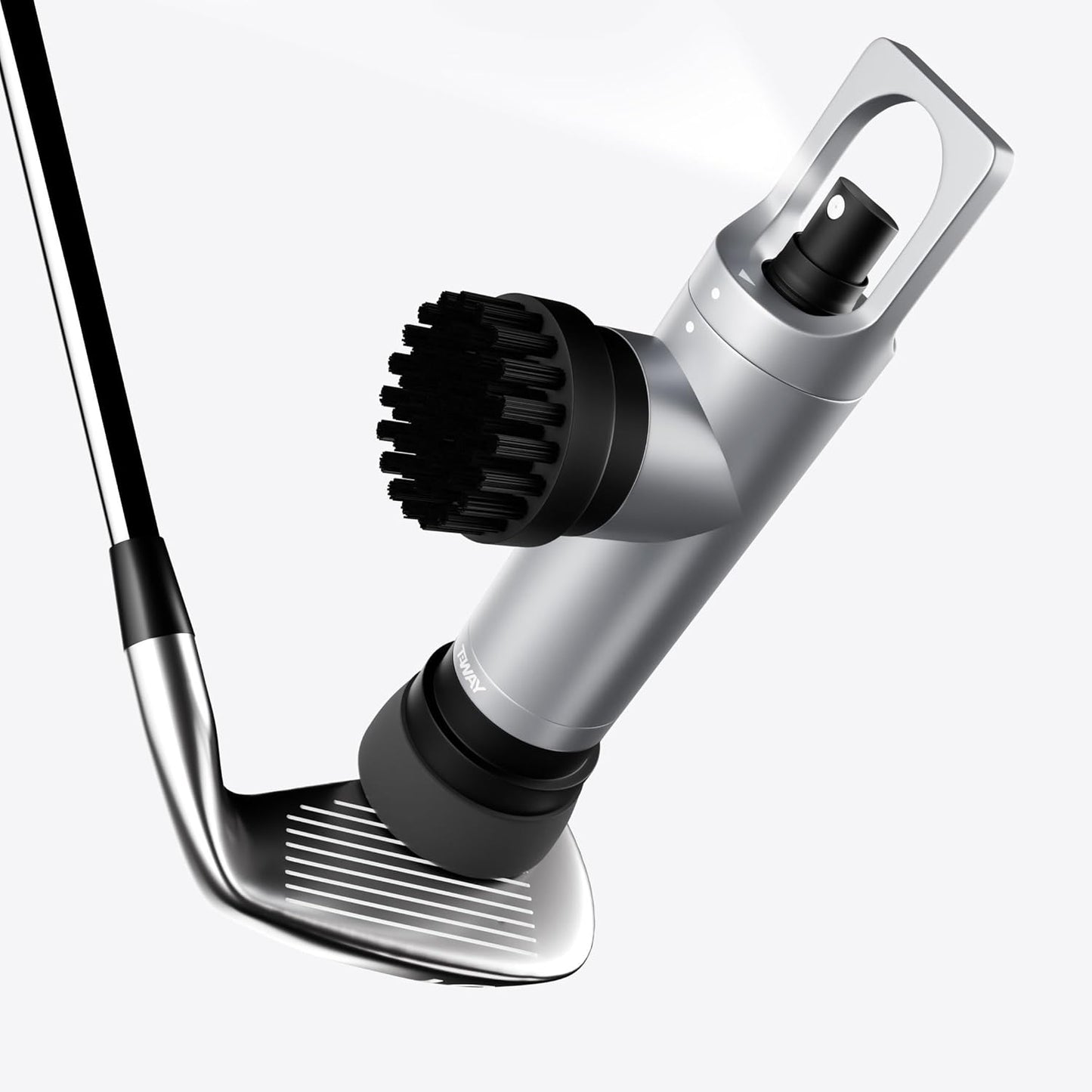Golf Club Brush Cleaner with Water Spray Bottle and Sponge - Clean Golf Clubs Golf Balls Shoes All at Once - Heavy Duty - Golf Cleaning Device - Golf Accessories- USA Company (Titan Silver)