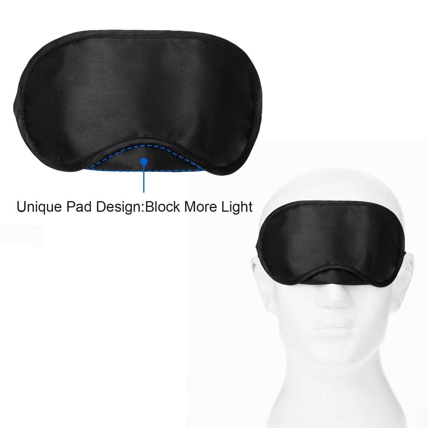 Mudder 12 Pack Sleep Mask Blindfold Eye Masks with Nose Pad and Elastic Straps for Women Men Black