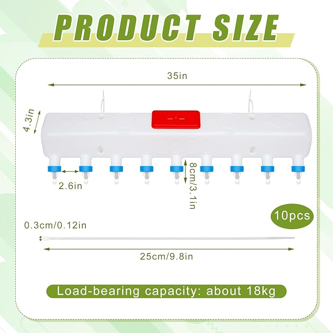 9 Pacifier Small Animal Milk Feeder 12L/405.8 oz Puppy Lamp Goat Milk Feeder Farm Water Bottle Dispenser Animal Drinking Equipment for Professional Breeding