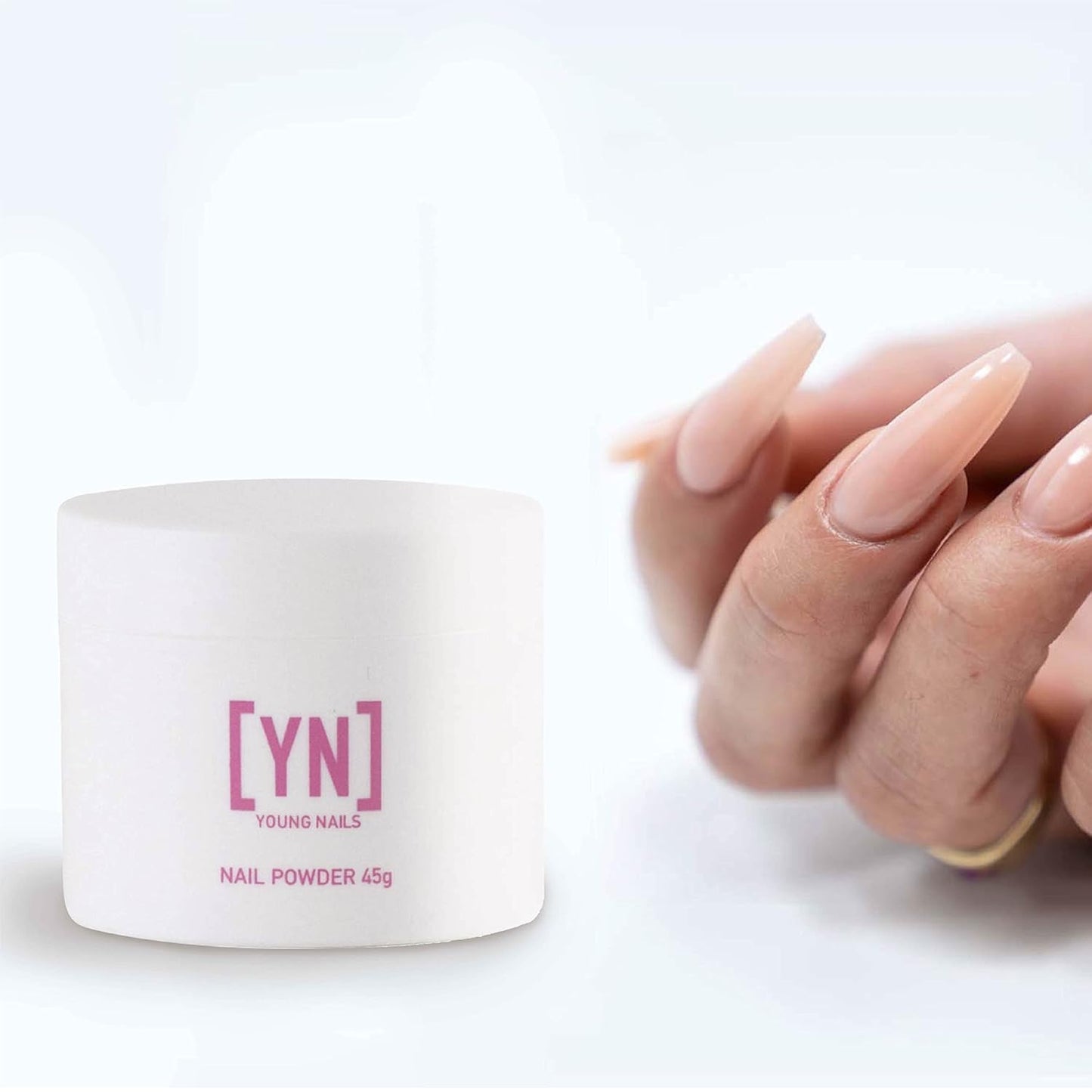 Young Nails Acrylic Core Powder - Self-Leveling Acrylic Nail Powder, Clear Nude Pink White Acrylic Powder for Nail Extenstion, Professional Grade, Superior Adhesion, Color - XXX White, 45g