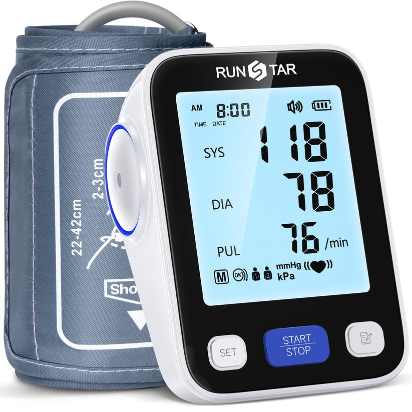 RunStar Upper Arm Blood Pressure Monitor with Wide Range Cuff (8.6'' -16.5'') for Home Use FSA&HSA Eligible, Automatic Dig...