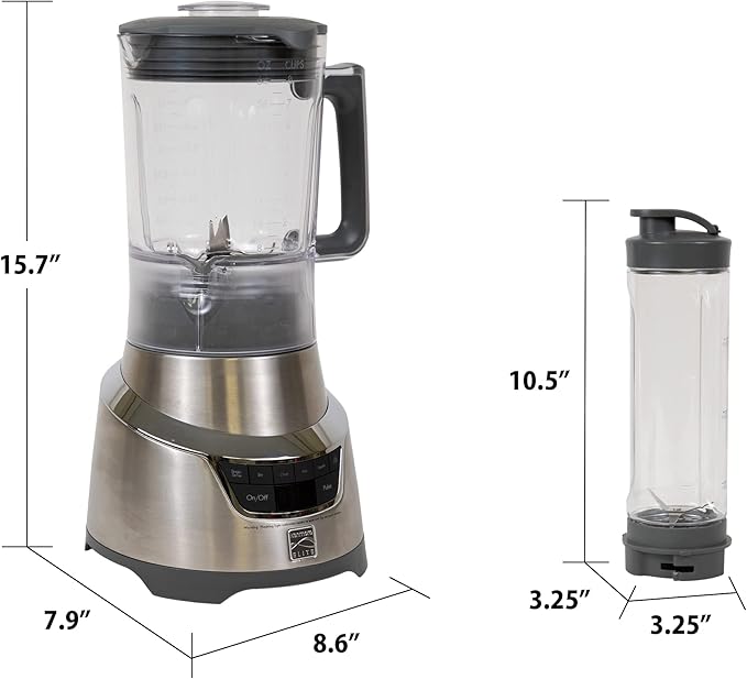 Kenmore Elite Countertop Blender – Electric Mixer for Smoothies, Ice Crush & Pulse Function, Heavy Duty Pitcher, Kitchen Appliance, Dishwasher-Safe Jar