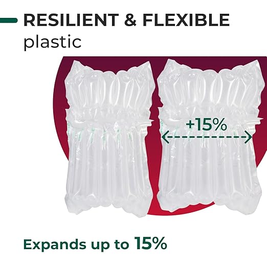 IDL Packaging Inflated 16 oz Bottle Air Bags, Self Sealed, Pack of 3 - Reusable Air Column Bags for Packing, Travel and Shipping - Cushioning Protector for Glass, Ceramic, Breakables