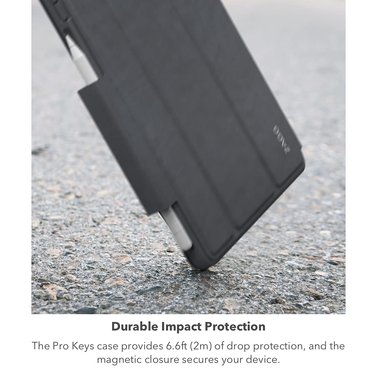 Zagg Pro Keys Wireless Keyboard With Trackpad And Detachable Case - Compatible With The Apple Ipad 10.2(Gen 9,8,7) - Charcoal