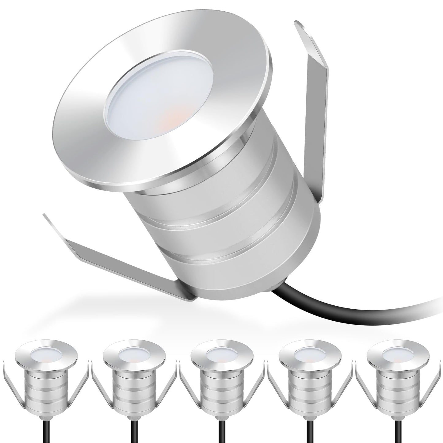 Gardencoin Outdoor Recessed Led Lights  Heavy Duty Soffit And Deck Lighting Flush Mount  3W 12-24V Low Voltage Landscape In Ground Well Light  Underwater Pond Light  Dimmable Widely Used  5000K 6Pack