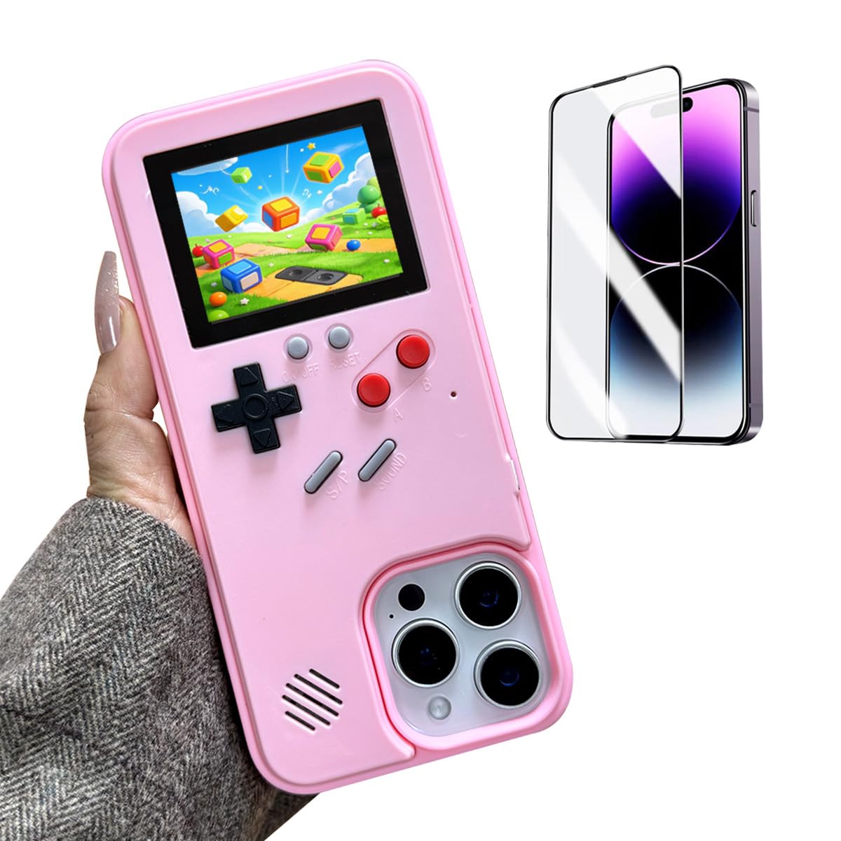 ERAKOLE Game Phone Case for iPhone 6/6S/7/8 Retro Video Game Cover Funny Playable Design, Shockproof Protective Gamer Case for i