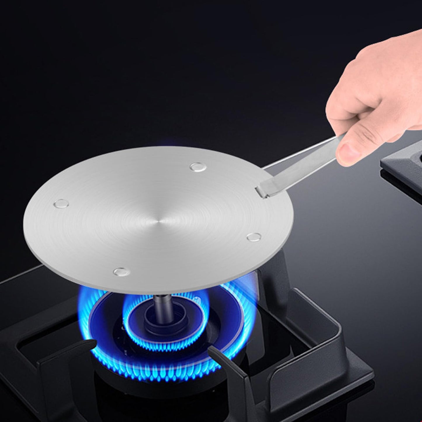 11Inch Heat Diffuser Plates for Gas Electric Stoves, Flygragon Stainless Steel Cooking Induction Adapter Plate for Glass Cooktop, Detachable Handle Induction Cooktop Converter Plate