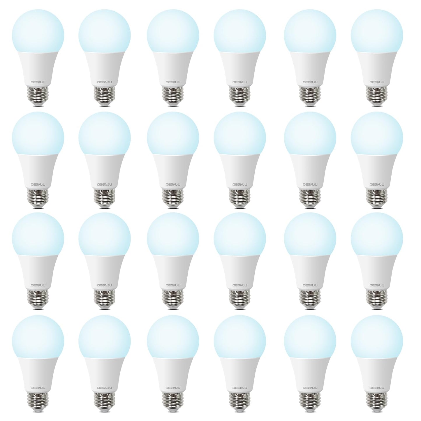Degnju 24 Pack Led Light Bulbs 100 Watt Equivalent  A19 5000K Daylight  1500 Lumens  E26 Base  Non-Dimmable  13 Watt Energy Efficient Led Bulbs For Home Lighting