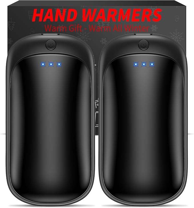 2 Pack Hand Warmers Rechargeable, Portable Electric Hand Warmers Reusable, USB 2 in 1 Handwarmers, Outdoor/Indoor/Warm Gif...
