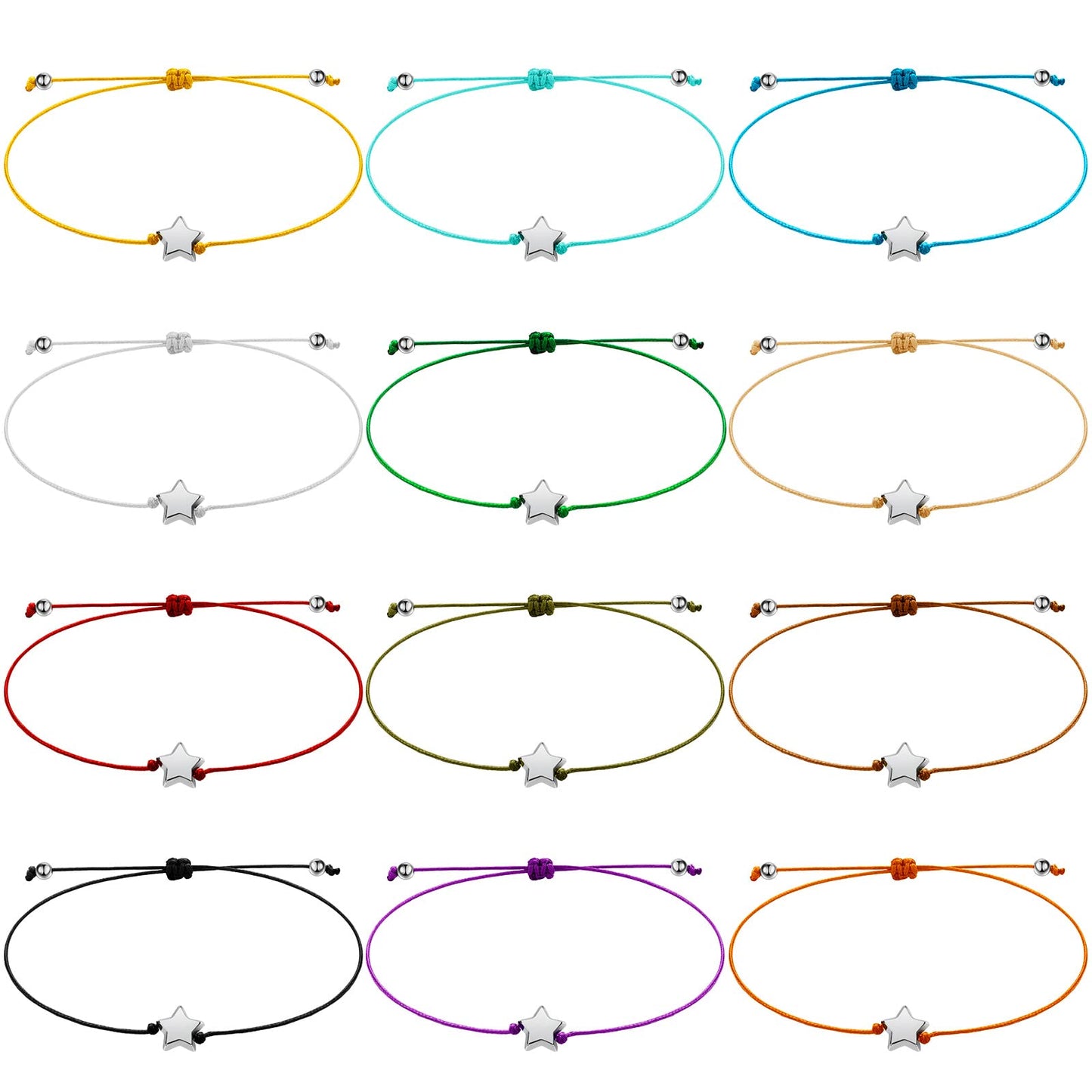 24 Pcs Star Friendship Bracelets That Fall off Adjustable String Wish Bracelets Back to School Christmas Jewelry Gifts for Women