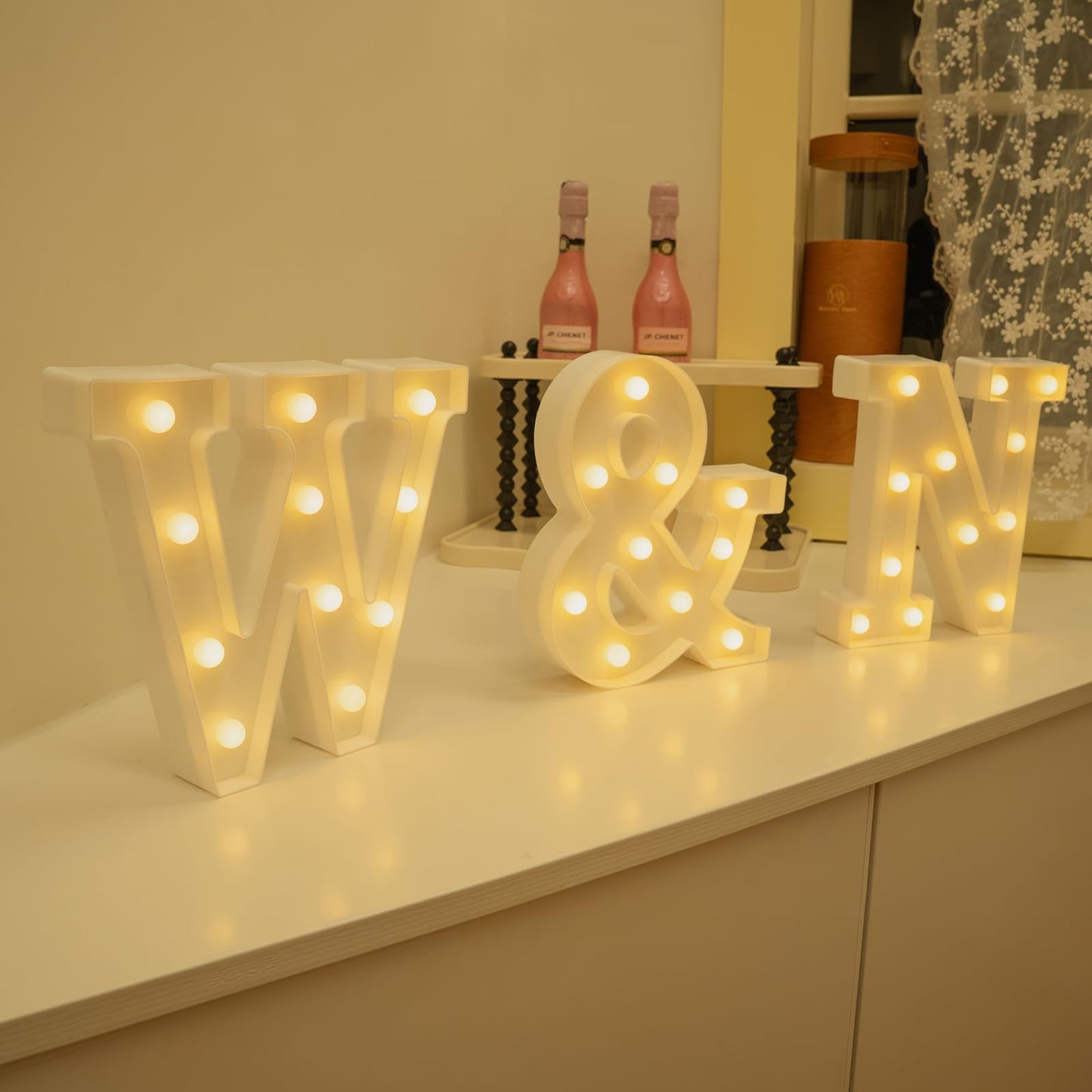 Foaky Rechargeable LED Letter Lights Marquee Sign for Home Bar Decoration, Warm Plastic, Model Recharge-ABS, Size N