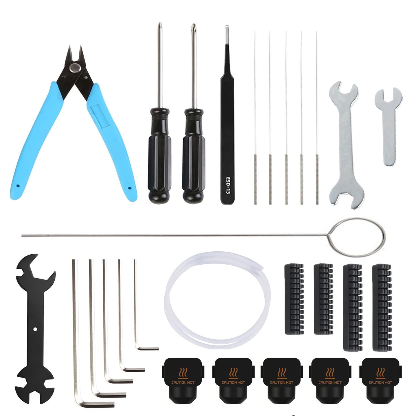 3D Printer Tool Kit for Bambu Lab A1/A1 Mini, Maintenance Common Tool Kit with Clog Poke, Silicone Sock, PTFE Tube, Allen Wrench, Screwdriver, 3D Printing Accessory for 3D Print Removing, Cleaning