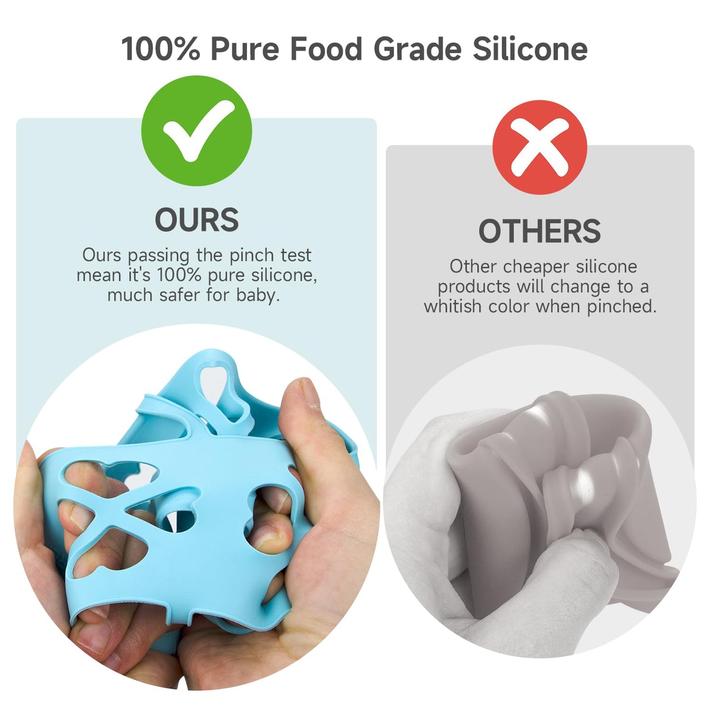 Morlike Silicone Baby Bottle Holder Sleeves Fit for Philips Avent Natural Glass Baby Bottles 8oz, 100% Silicone Baby Bottle Covers for SCY913, Protecting Glass Bottles, Dishwasher Safe (4 Pack)
