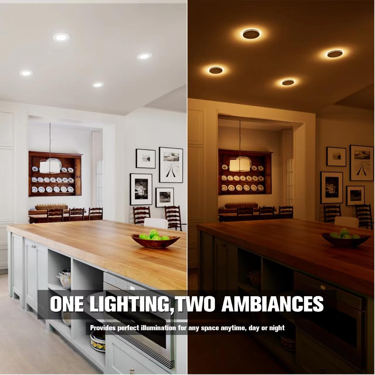 VOLISUN 12 Pack 3 Inch 5CCT Recessed Light with Night Light,Canless LED Recessed Lighting 3 inch,2700K-5000K Selectable,Dimmable Recessed Ceiling Wafer Light,ETL Certificated