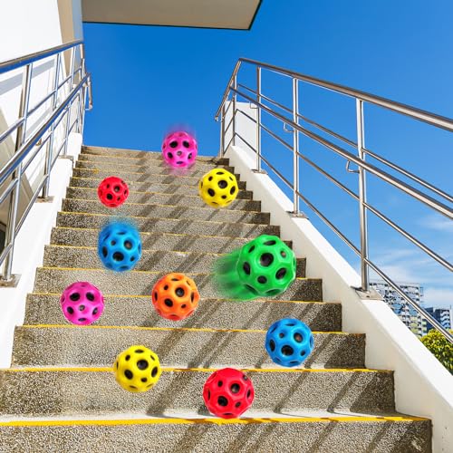 ZHEBAG Bouncy Ball, Colorful Big Super Bouncy Astro Balls, Extreme High Bouncing Balls for Kids,Fun Kids Lightweight Foam ...