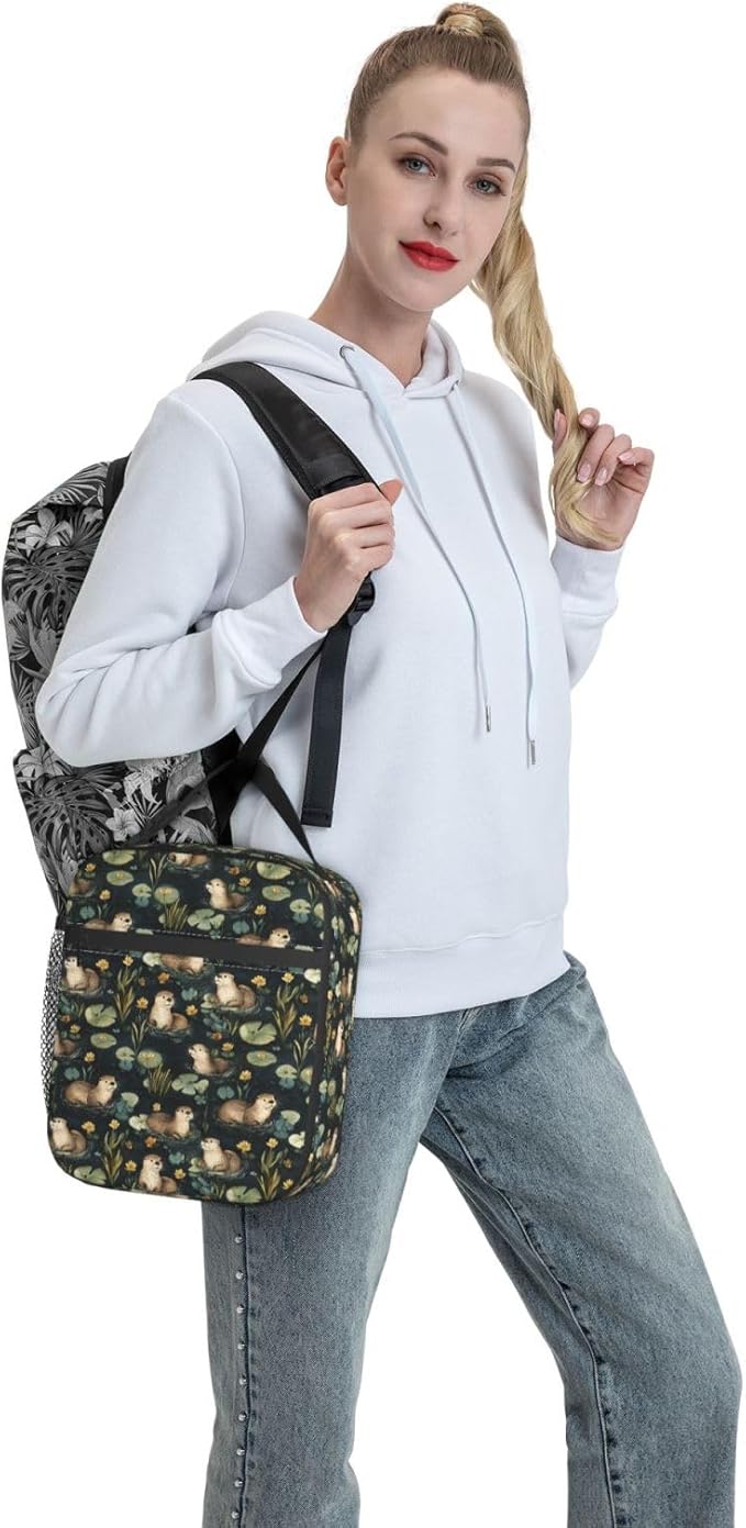 Otter Lunch Box for Women Kids Girls Insulated Lunch Bag Lunchbox Adults Lunch Tote Bags Reusable Cooler for Work Office School Picnic Travel
