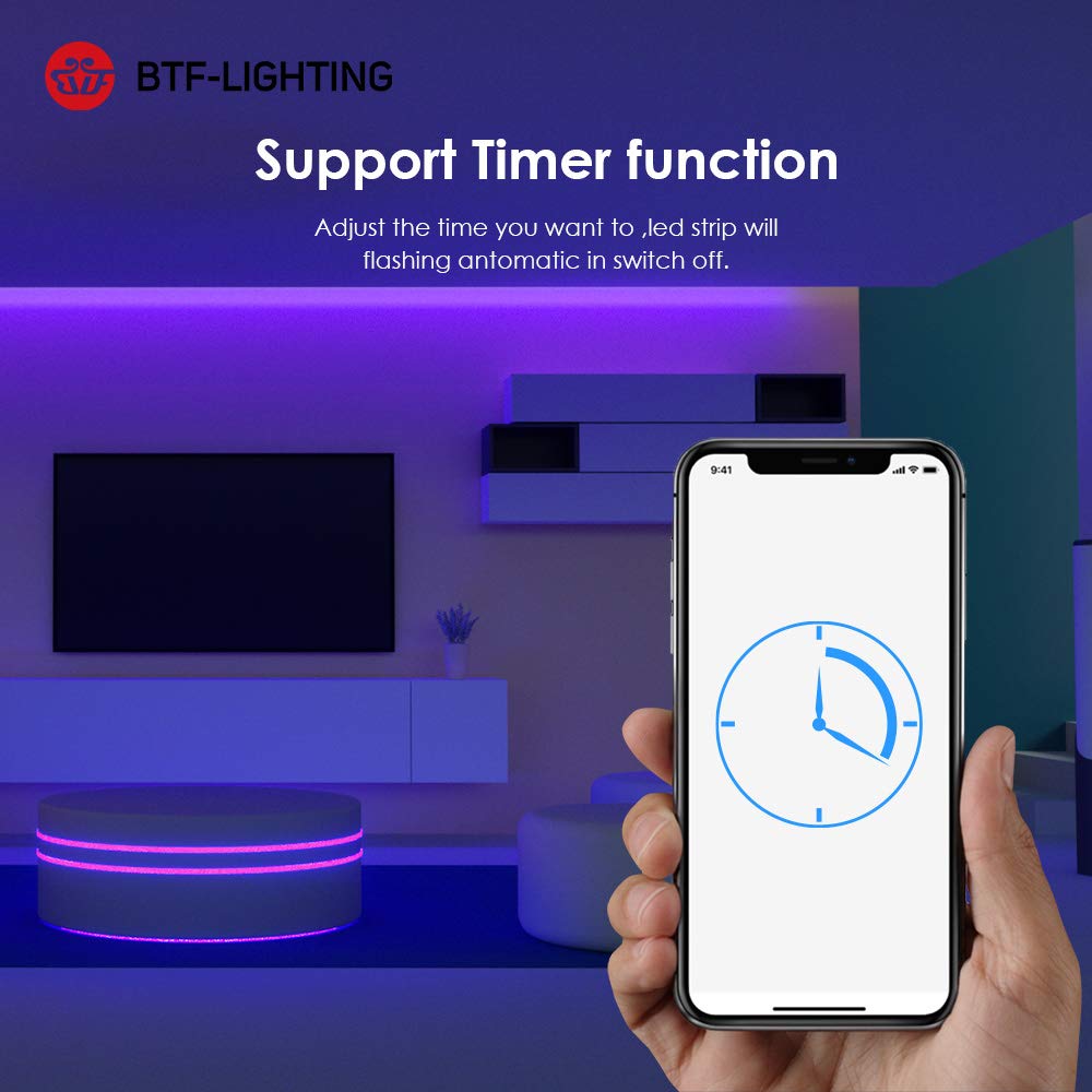 Btf-Lighting Sp608E Bluetooth Controller For Ws2812B/Ws2811 Led Strip, 8 Ports, Built-In Mic, White Fpcb