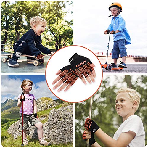 Accmor Kids Sport Gloves, Kids Half Finger Gloves for Boys Girls Cycling, Camping, Fishing, Outdoor Sports