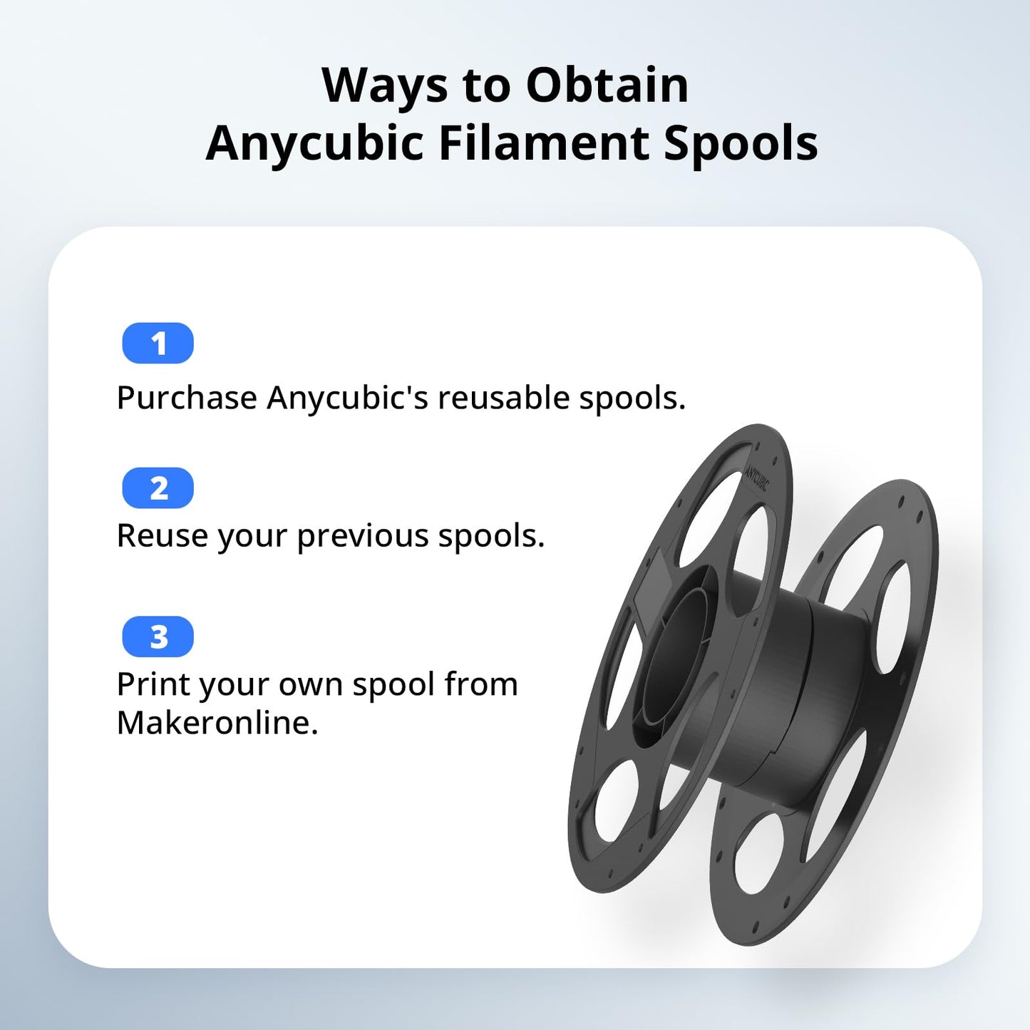 ANYCUBIC PLA Filament Refill 1.75mm, 3D Printer Filament, for Reusable Spools, Dimensional Accuracy +/- 0.02mm, Fit with Most Reusable Spools, 1KG, Texture Grey