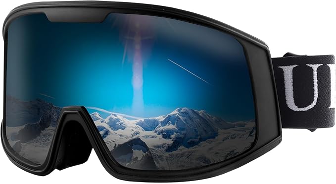 Ukoly Ski/Snowboard Goggles for Men Women, Snow Goggles HD Lens Anti-Fog Coating OTG Design UV400 Protection Windproof