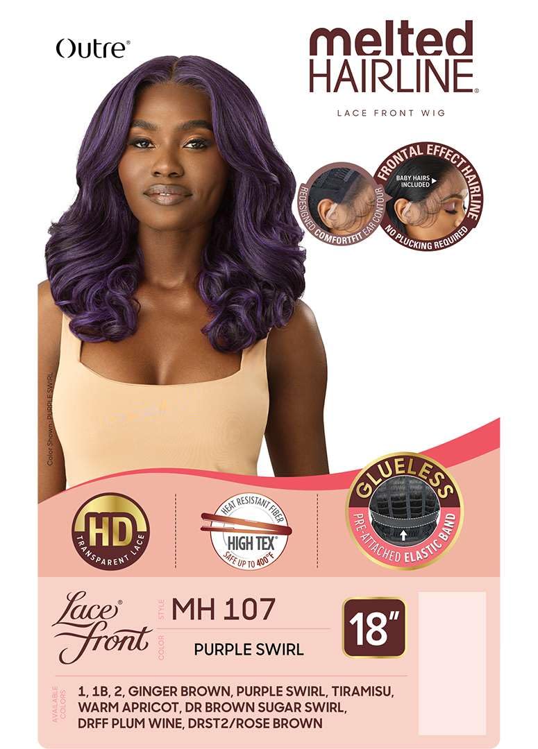 Outre Lace Front Wig - Melted Hairline - MH 107 (OFF BLACK 1B)