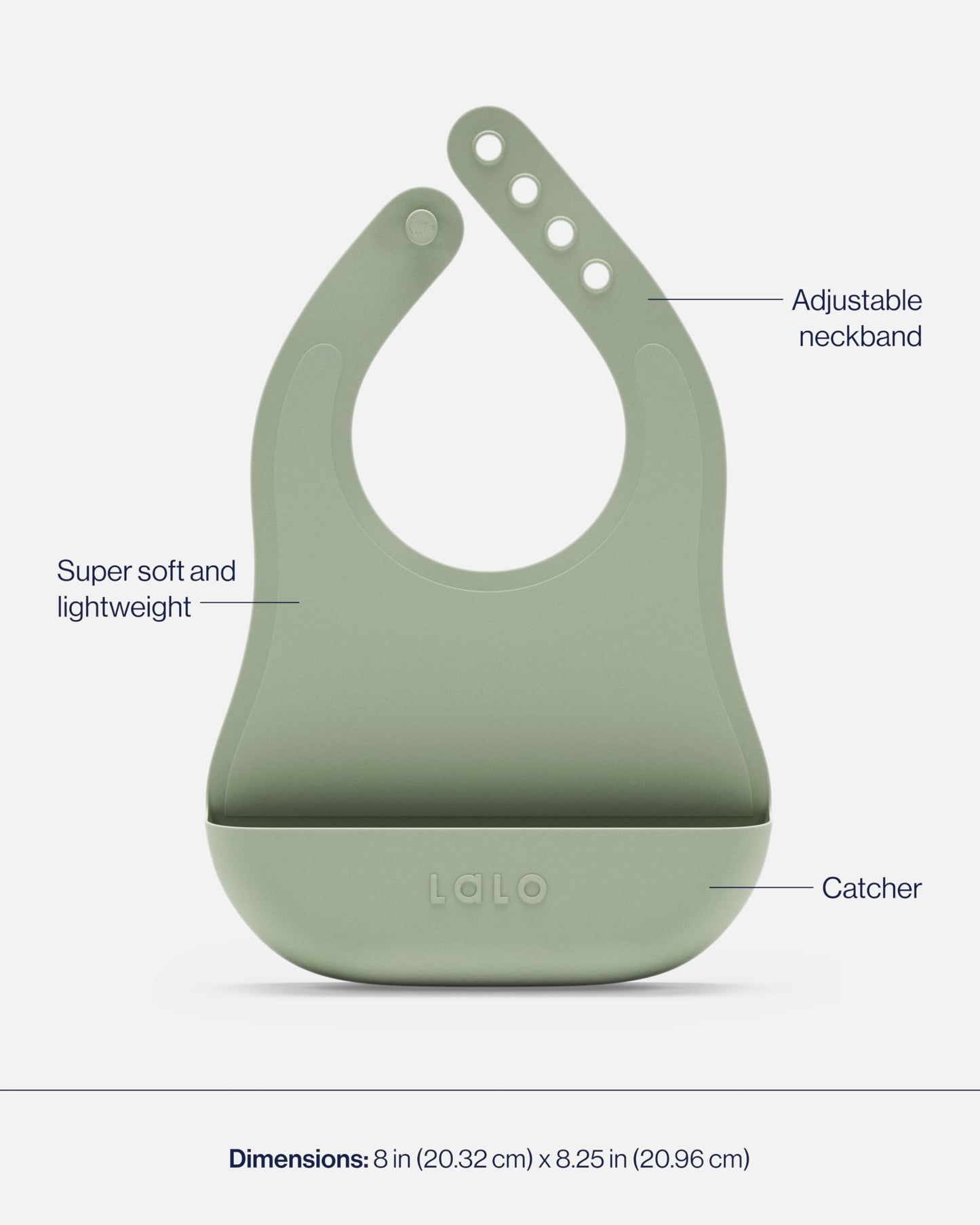 Lalo First Bites Silicone Baby Feeding Set - Baby Led Weaning Supplies - Non-Toxic Silicone - Includes 1 Bib, 2 Spoons, Training Cup, Suction Plate and Bowl - 6 Pieces - Sage