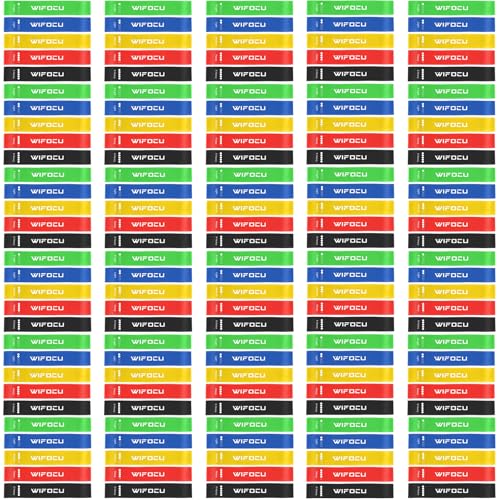 150 Pcs Bulk Fitness Resistance Bands Set for Gym Members Sports Class Students Gift, 5 Pieces Each with Storage & Carry B...