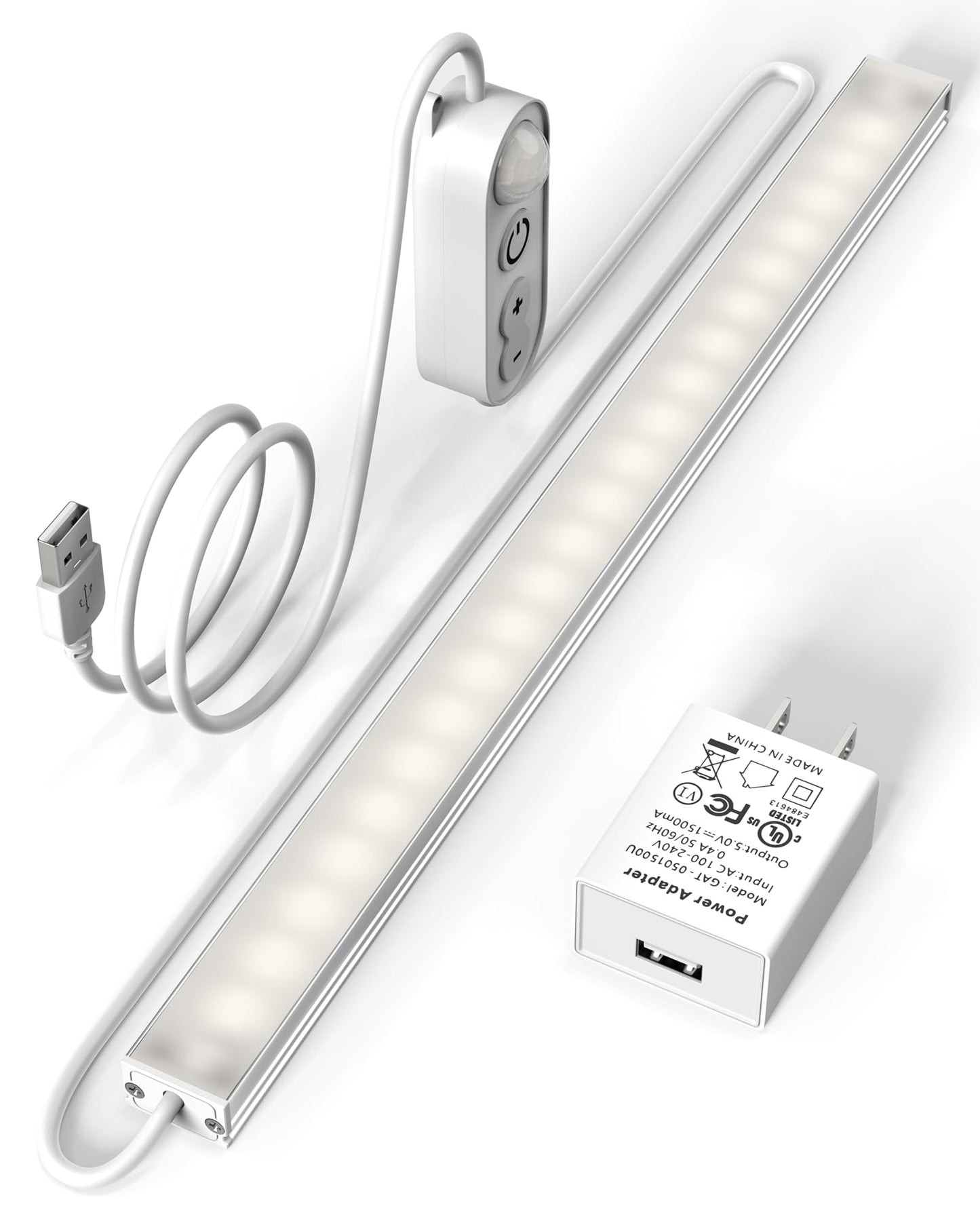 Asoko Motion Sensor Dimmable Led Under Cabinet Lighting 12 Inches Plug In Led Counter Light Bars  Daylight White 4500K Led Light Bar For Kitchen/Closet/Wardrobe/Shelf/Desk/Display Case