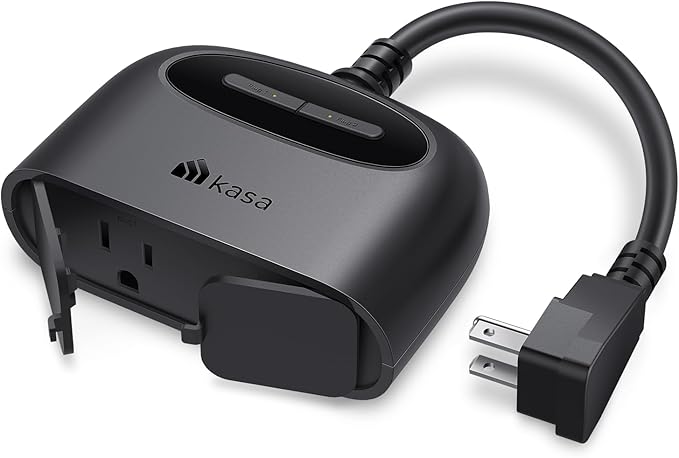 Kasa Outdoor Smart Plug, Smart Home Wi-Fi Outlet with 2 Sockets, IP64 Weather Resistance, Compatible with Alexa, Google Ho...
