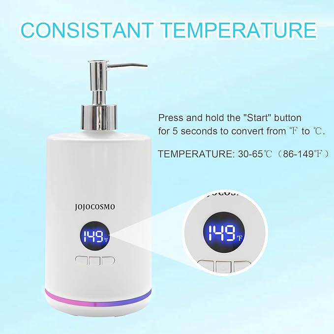 Massage Oil Warmer, Professional Lotion Warmer Heater,Automatic Massage Bottles Warmer Heated Oil Lotion Cream for Salon, Barber Shops, Home, with Two Oil Bottle Dispenser
