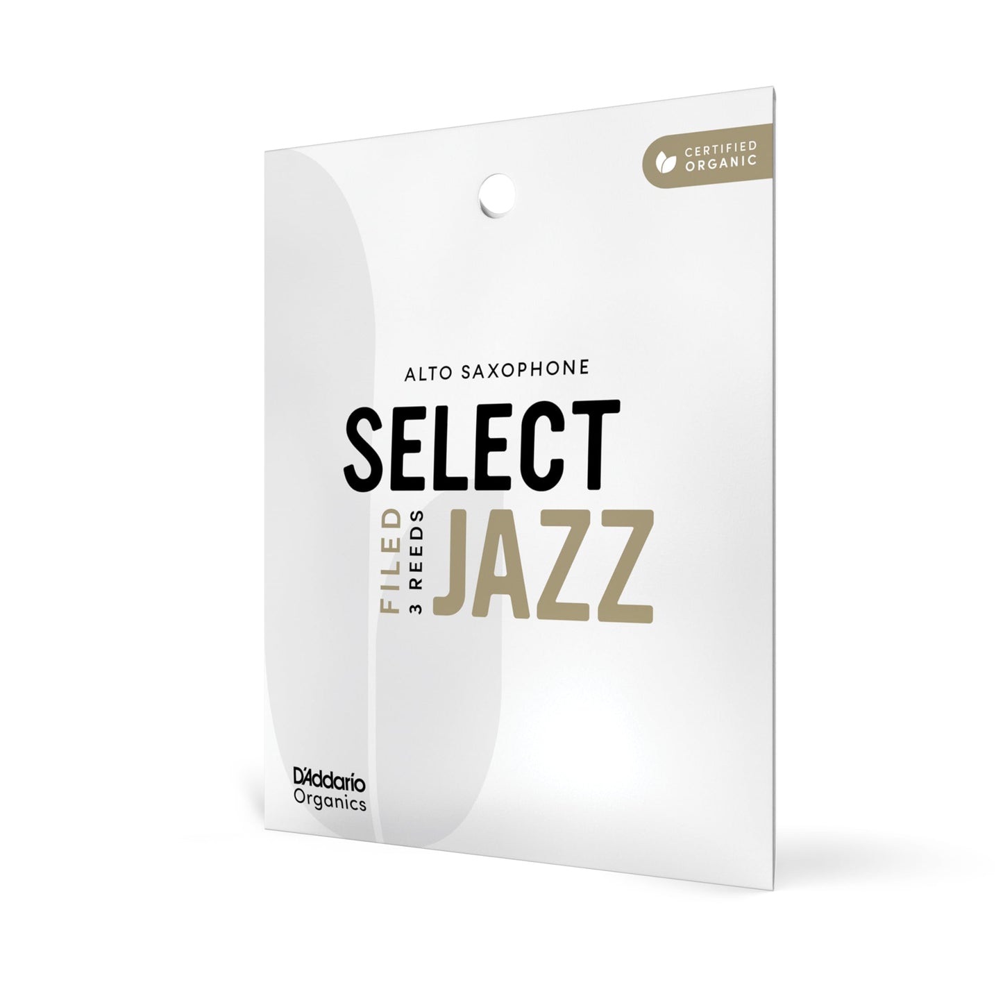 DAddario Organic Select Jazz Filed Alto Saxophone Reeds - Sax Reeds - Individually Sealed - 3 Soft, 3 Pack