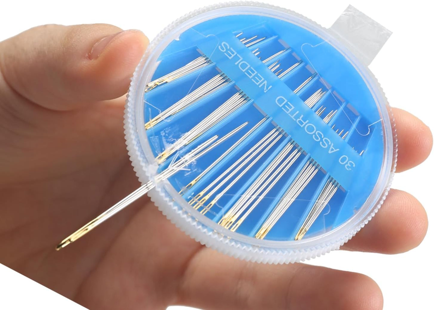 Eketirry 120pcs Premium Hand Sewing Needles，4 Pack 30-Count Assorted Needles for Sewing Repair, 6 Different Sizes Sewing Needles with 2 Threaders (Blue& Black& Pink)