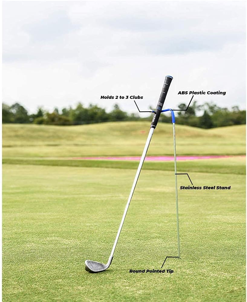 V-Shaped Golf Club Stand Keeps Your Clubs Clean, Dry & Visible, V-Stick Club Stand Made of Highly Durable Stainless Steel - Easy to Carry Golf Club Holder