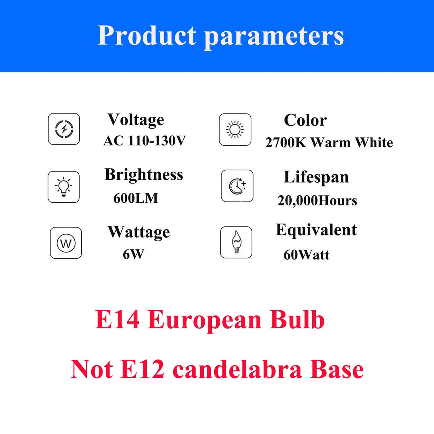 E14 Led Bulb Dimmable 60W Equivalent 2700K Warm White  E14 Light Bulbs European Base 6W 600Lumens Ac120V  E14 Edison Bulb For Turkish Lamp Light Bulb Replacement  4 Pack